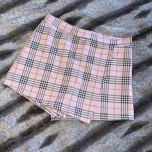 Pink Plaid Skort